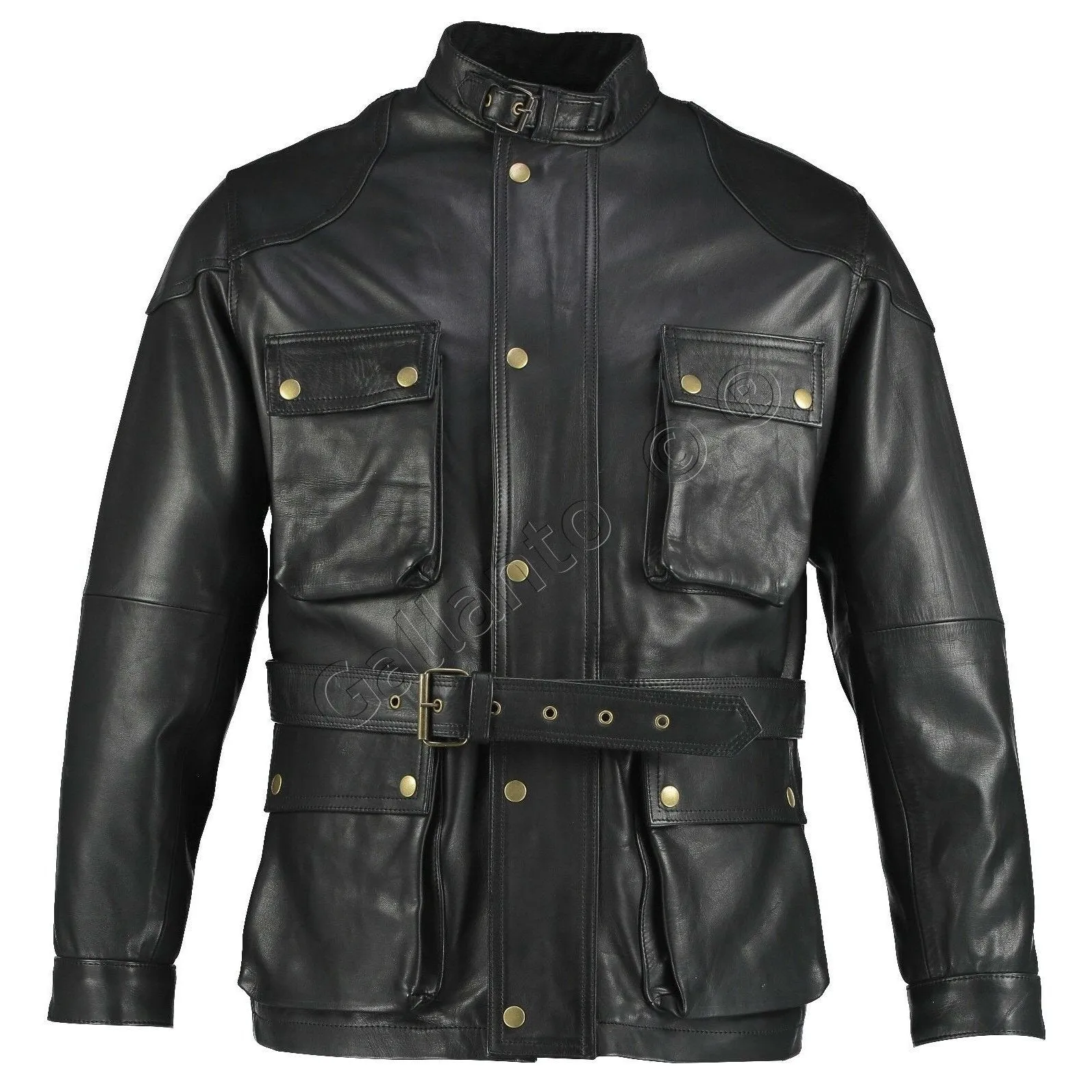 Men's Premium Brown Benjamin Button Long Leather Jacket