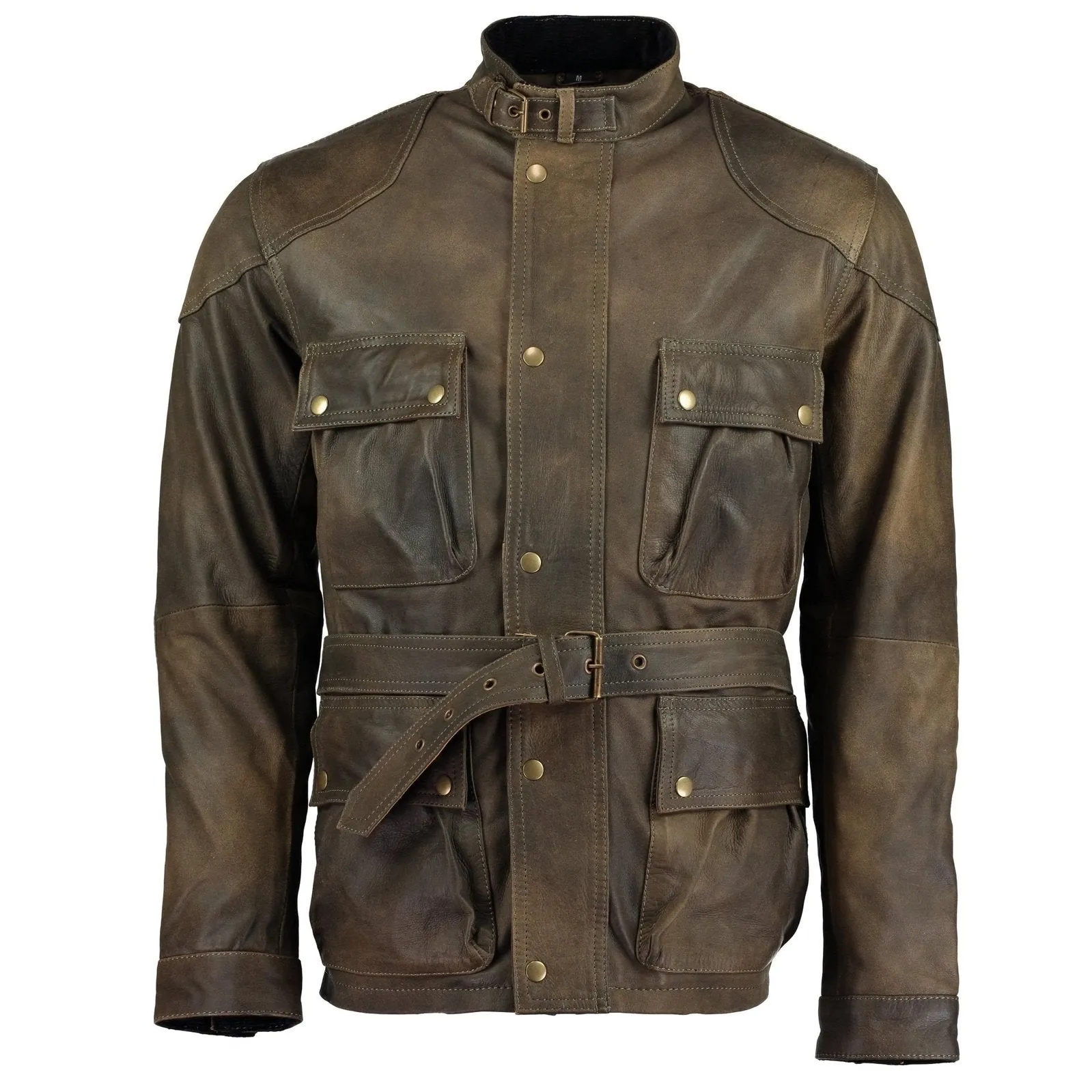 Men's Premium Brown Benjamin Button Long Leather Jacket