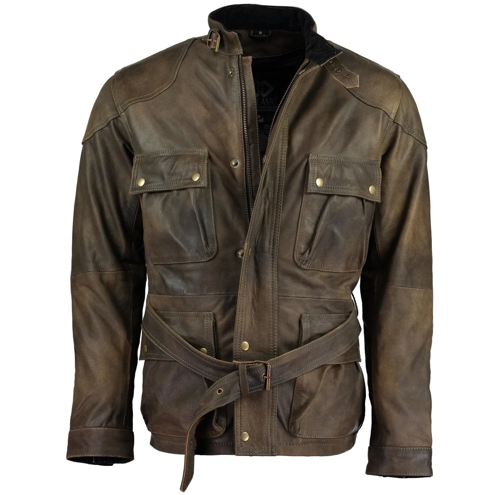 Men's Premium Brown Benjamin Button Long Leather Jacket