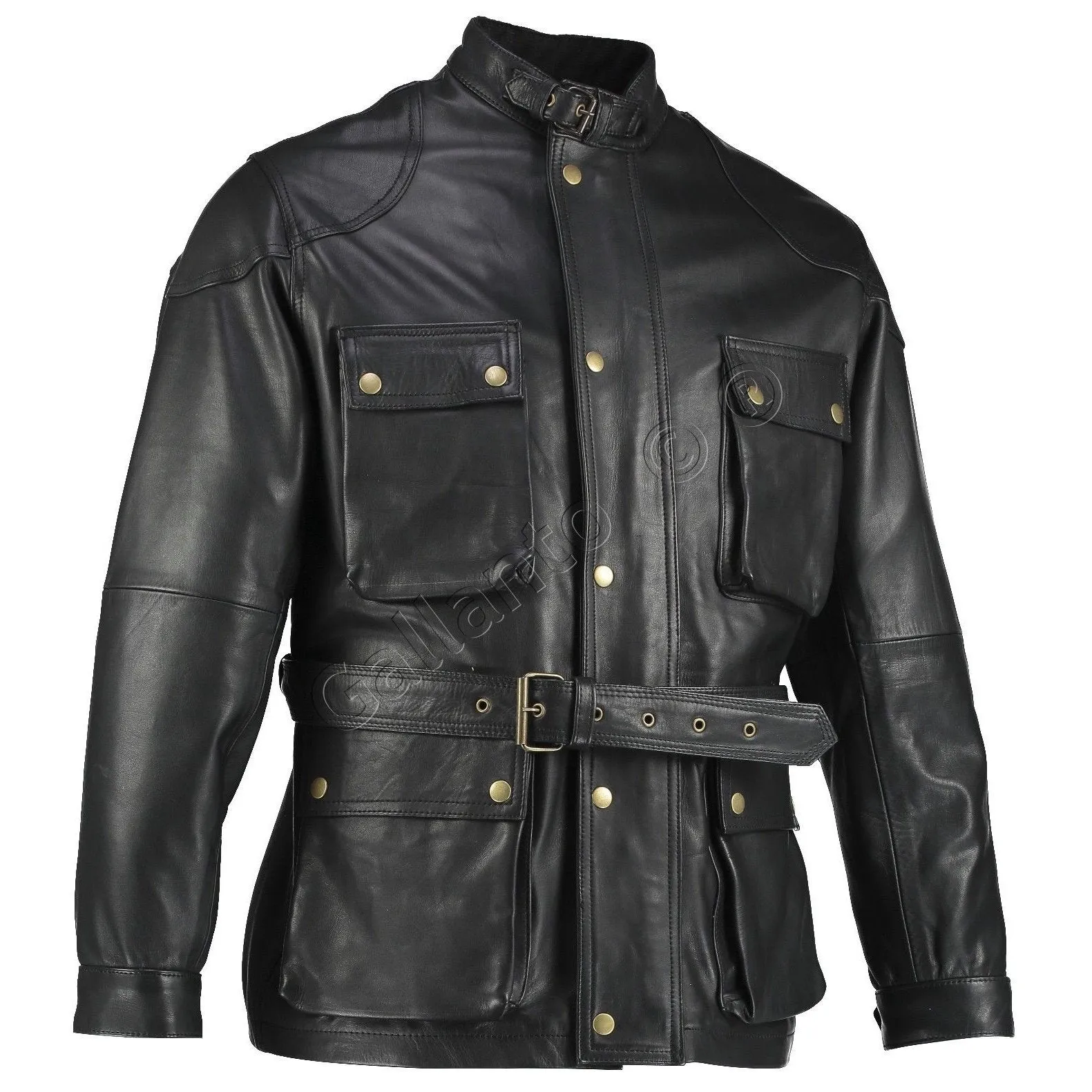 Men's Premium Brown Benjamin Button Long Leather Jacket