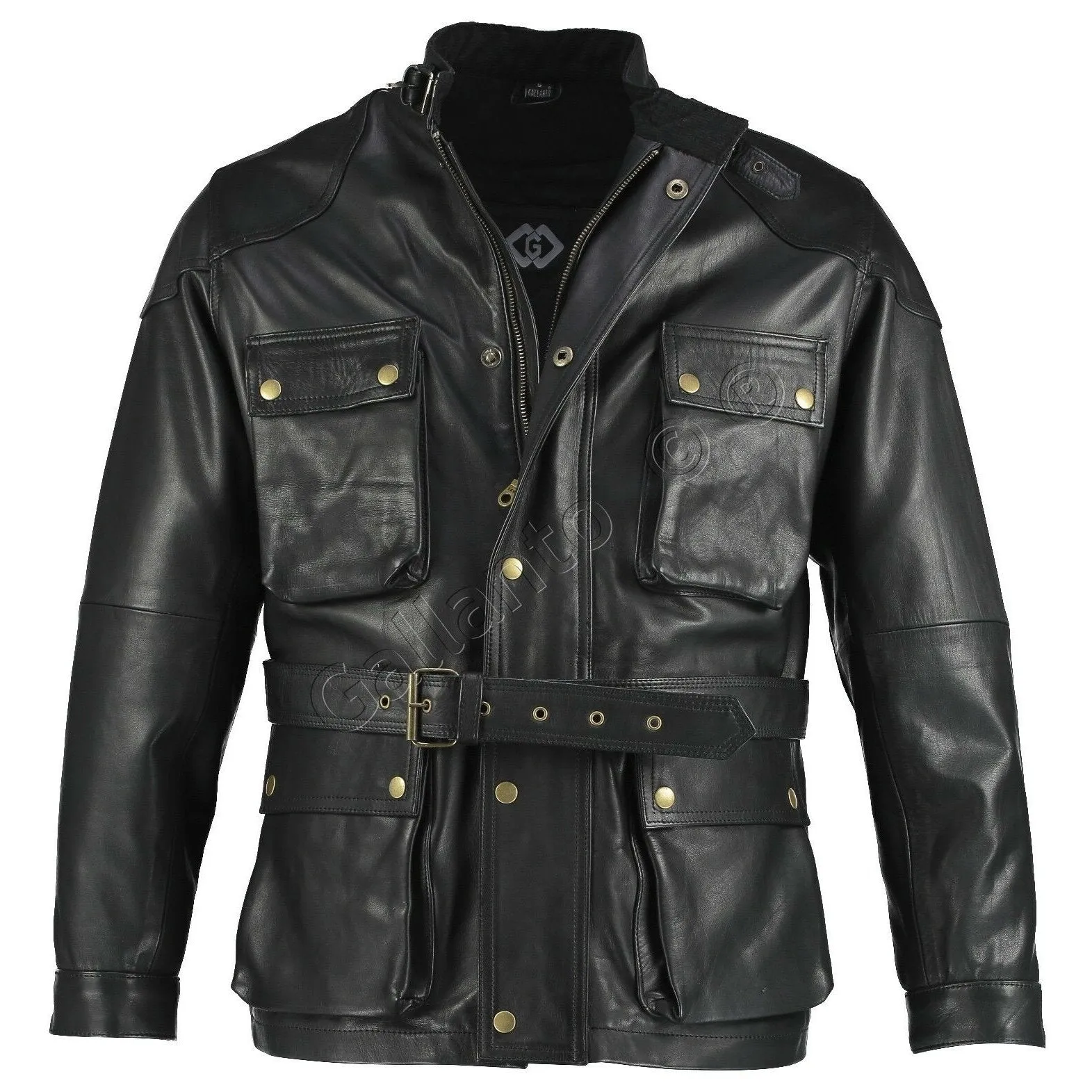 Men's Premium Brown Benjamin Button Long Leather Jacket