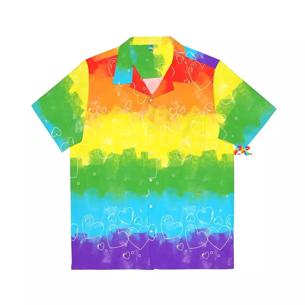 Men's Pride Hearts Hawaiian Shirt