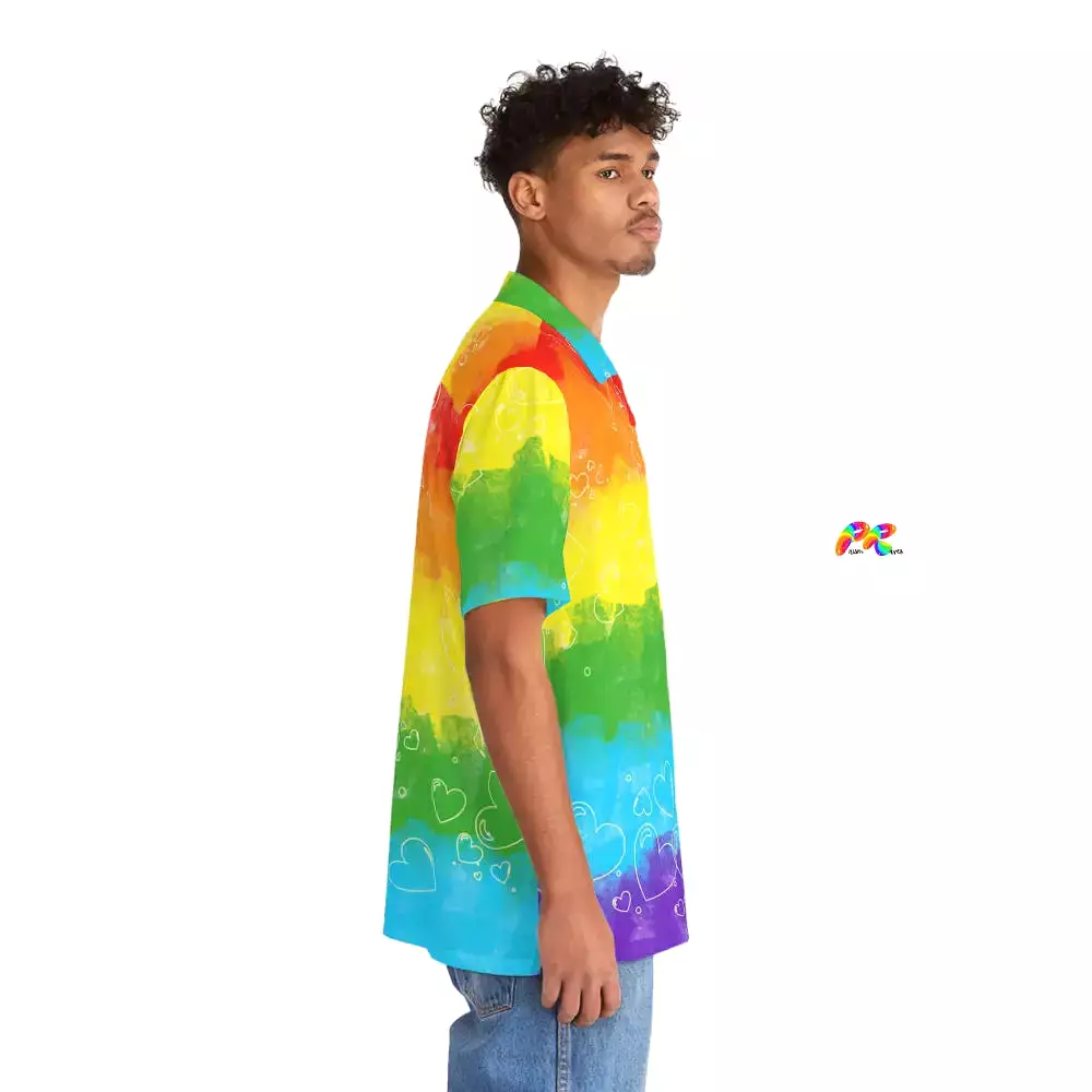 Men's Pride Hearts Hawaiian Shirt