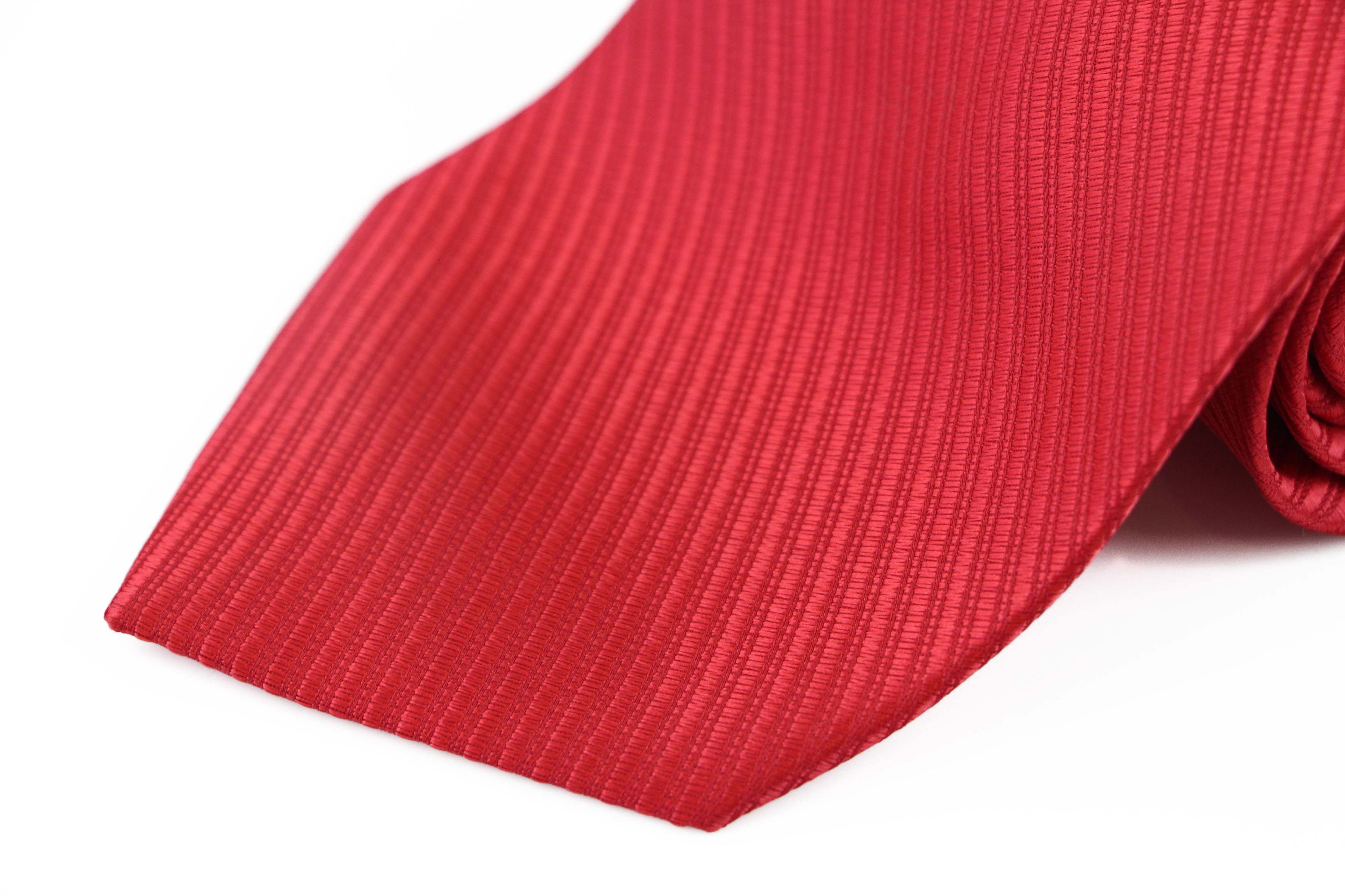 Mens Red Striped 10cm Classic Neck Tie