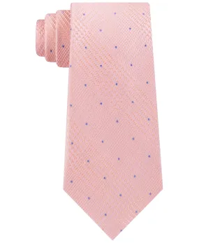 Michael Kors Men's Classic Glen Check Dot Tie Pink Size Regular