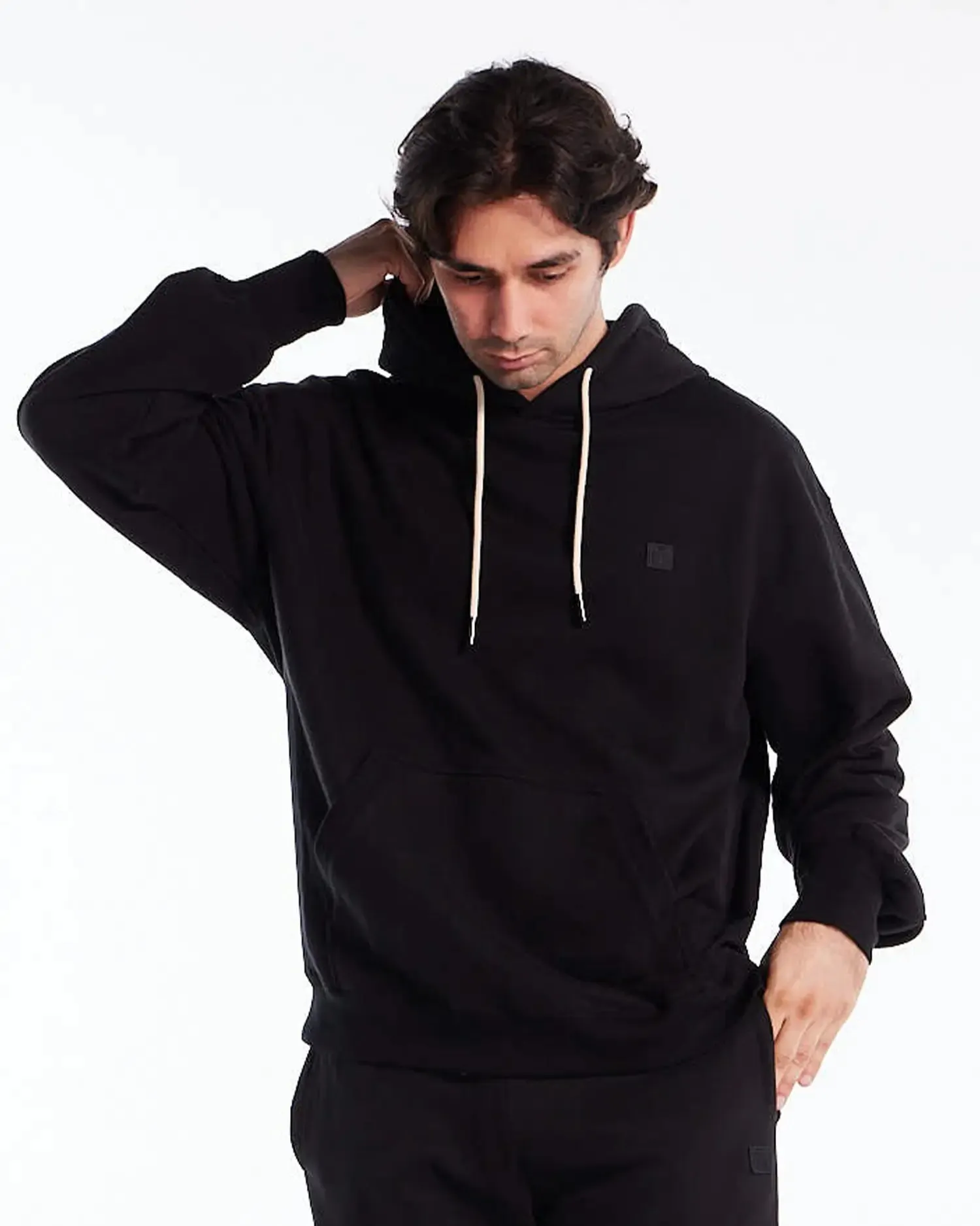 Mixed Fabric Cotton Hoodie