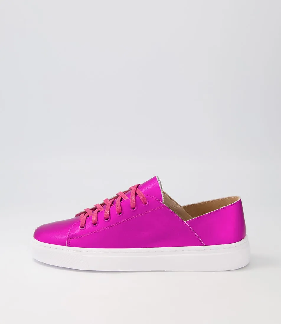 MOLLINI Oskher Fuchsia Metallic Leather Sneakers