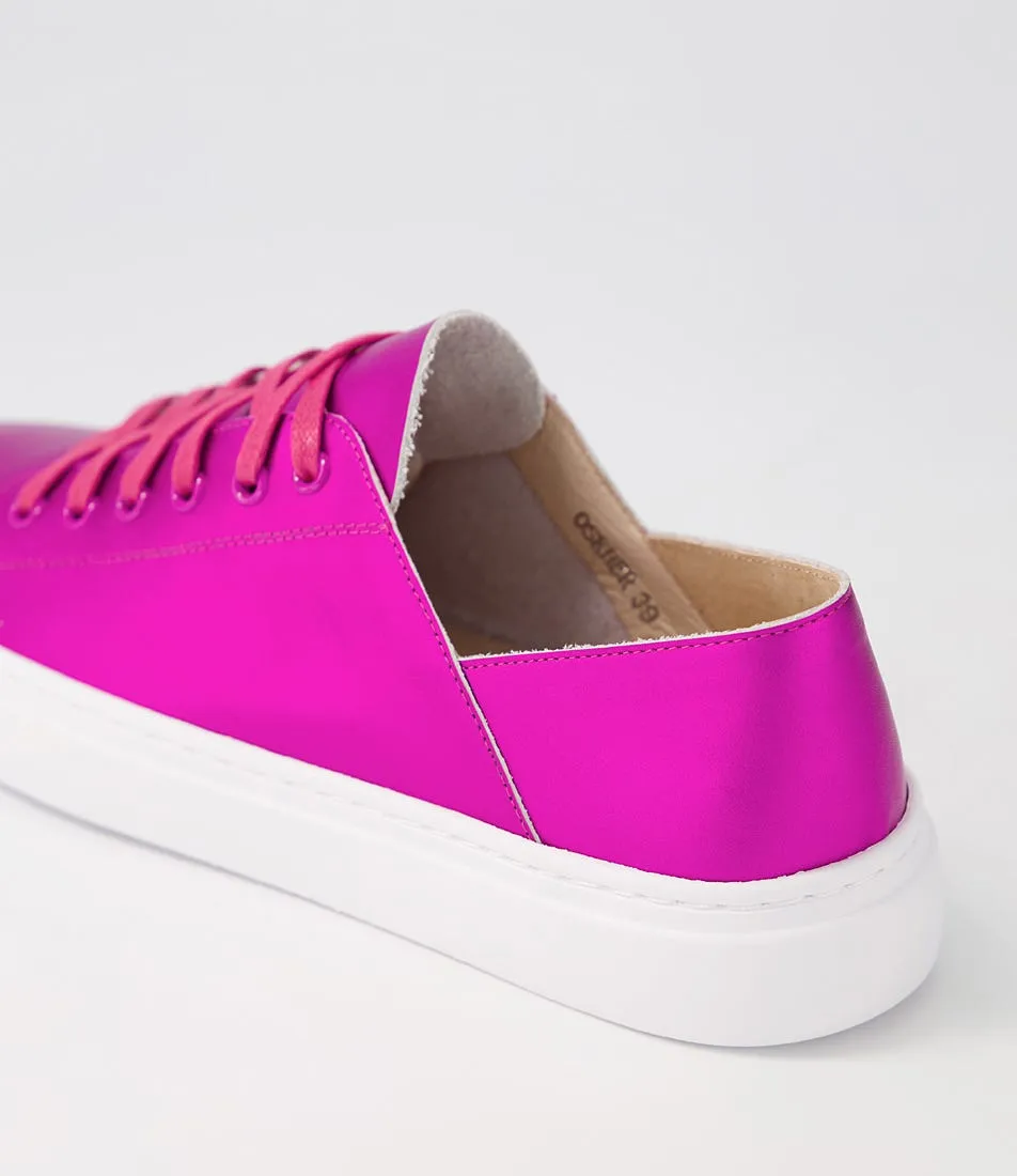 MOLLINI Oskher Fuchsia Metallic Leather Sneakers