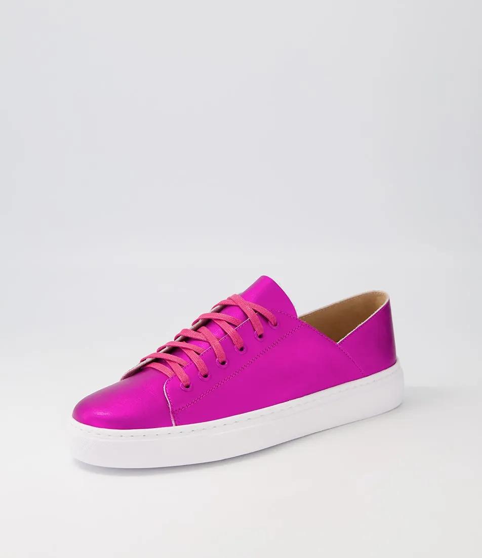 MOLLINI Oskher Fuchsia Metallic Leather Sneakers