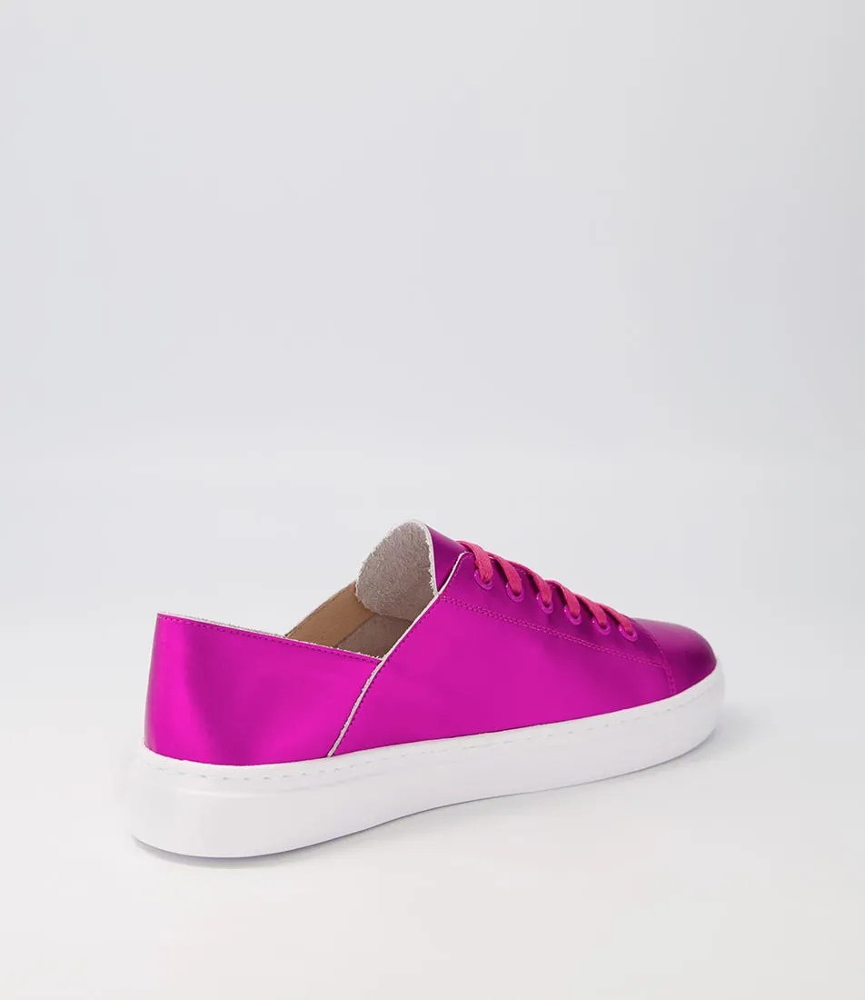 MOLLINI Oskher Fuchsia Metallic Leather Sneakers