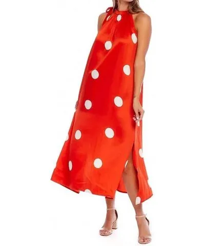 mudpie Lowe Bow Tie Dot Maxi Dress