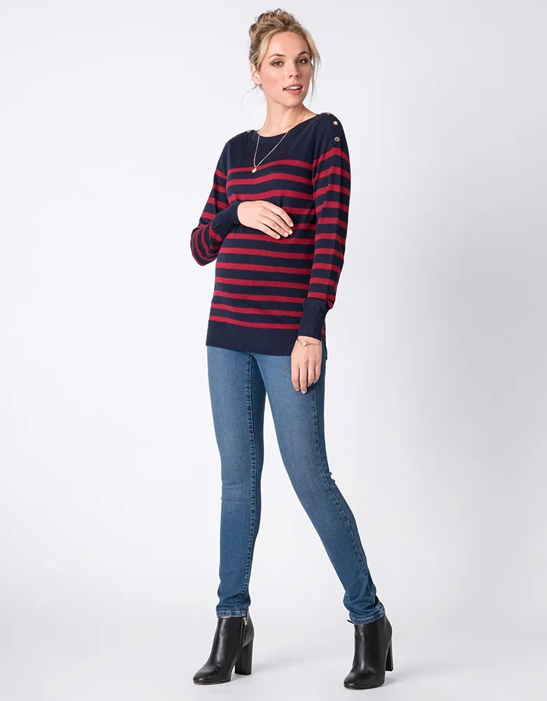 Nautical Striped Maternity & Nursing Sweater