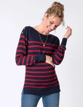 Nautical Striped Maternity & Nursing Sweater