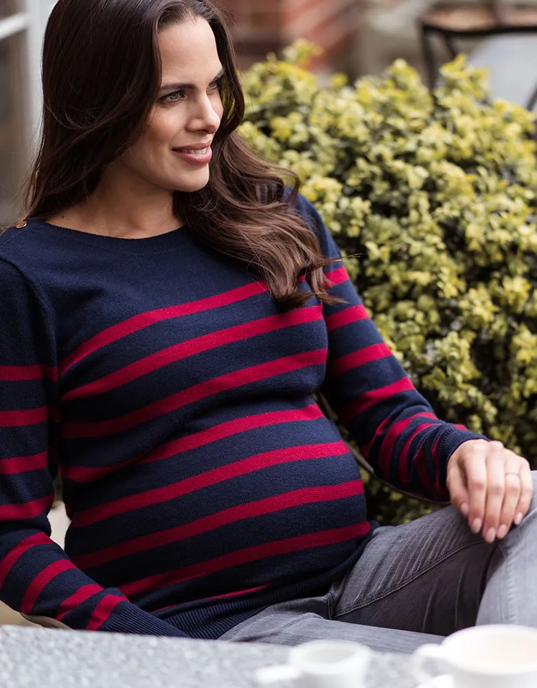 Nautical Striped Maternity & Nursing Sweater