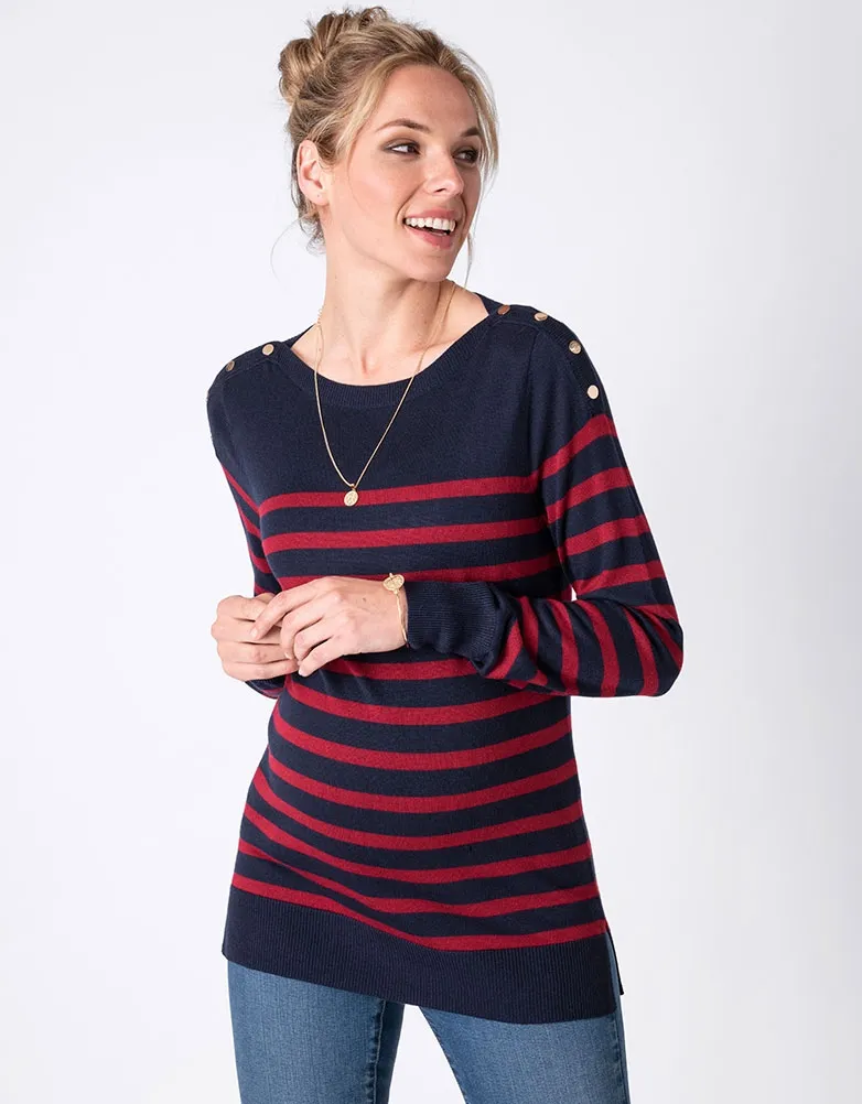 Nautical Striped Maternity & Nursing Sweater