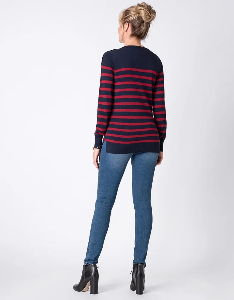 Nautical Striped Maternity & Nursing Sweater