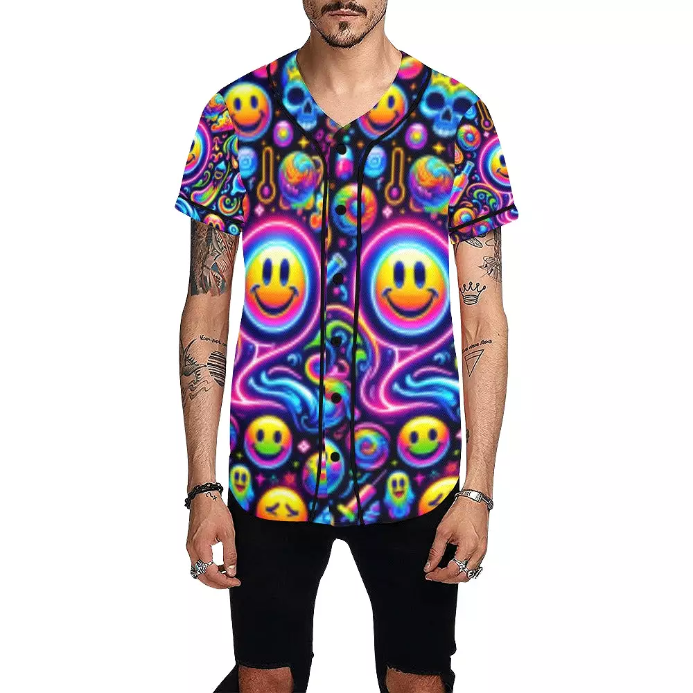 Neon Drip Men's Rave Baseball Jersey