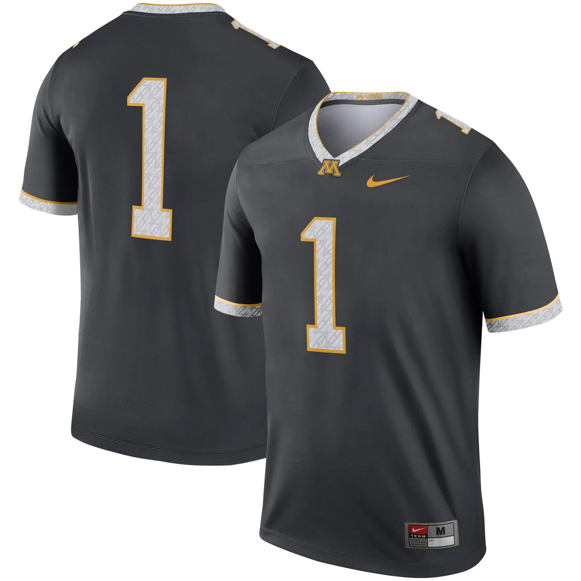 Nike #1 Minnesota Golden Gophers Gray Legend Alternate Jersey