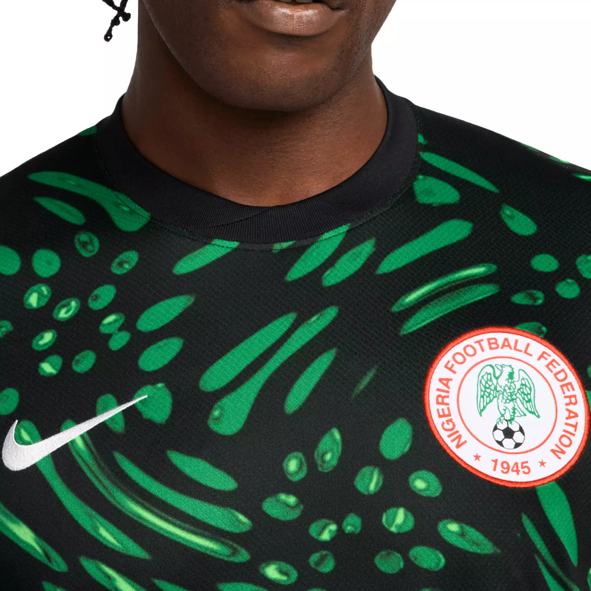 Nike Men's Nigeria 2024/25 Away Jersey Black/Lucky Green