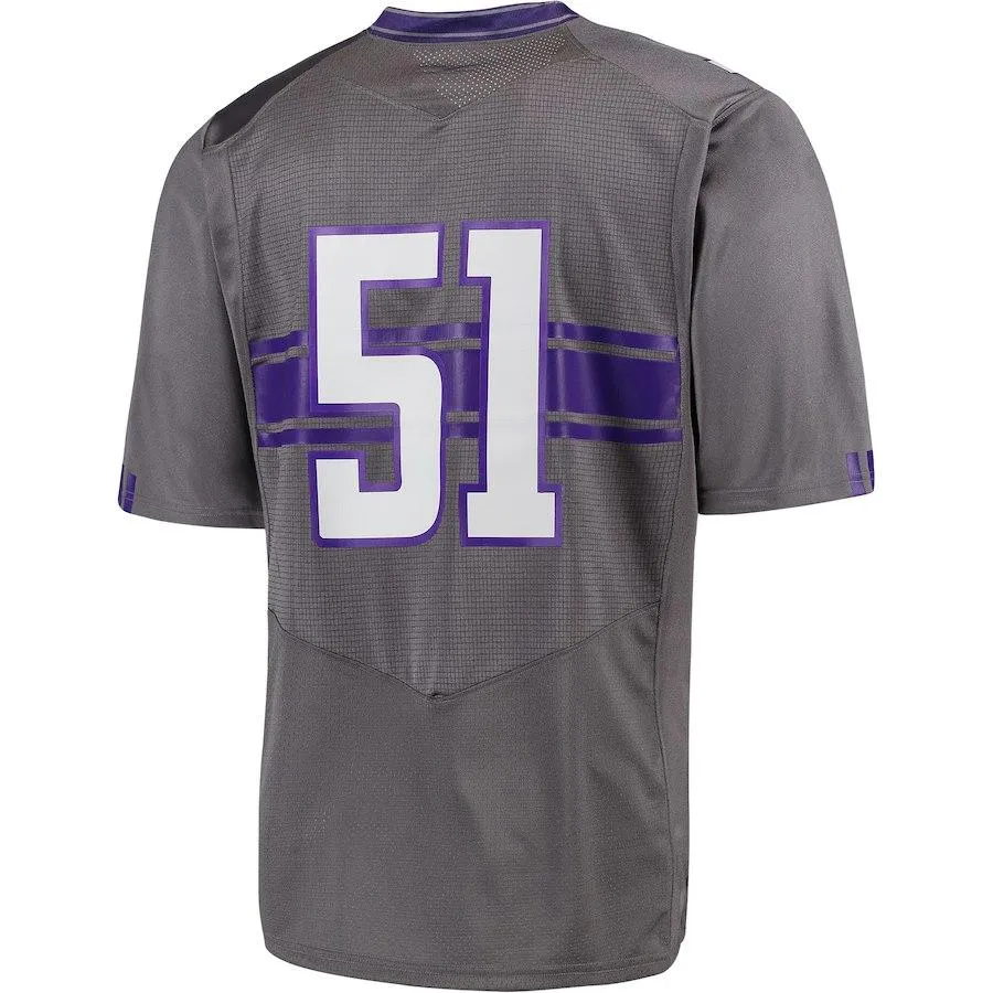 Northwestern Wildcats Under Armour Gray #51 Sideline Replica Football Jersey