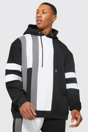 Oversized Colour Block Sleeve Panel Hoodie | boohooMAN UK