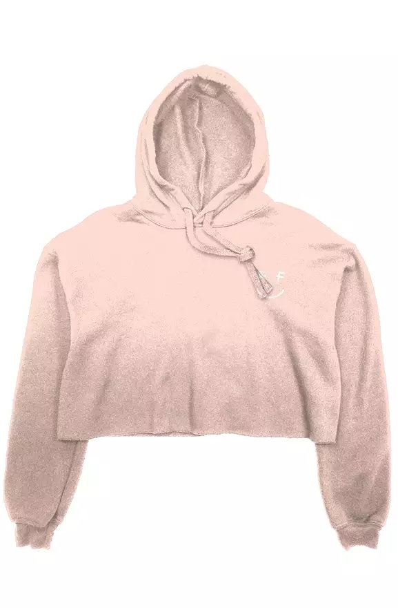 PEACHY CROP HOODIE (embroidered) SALE ITEM