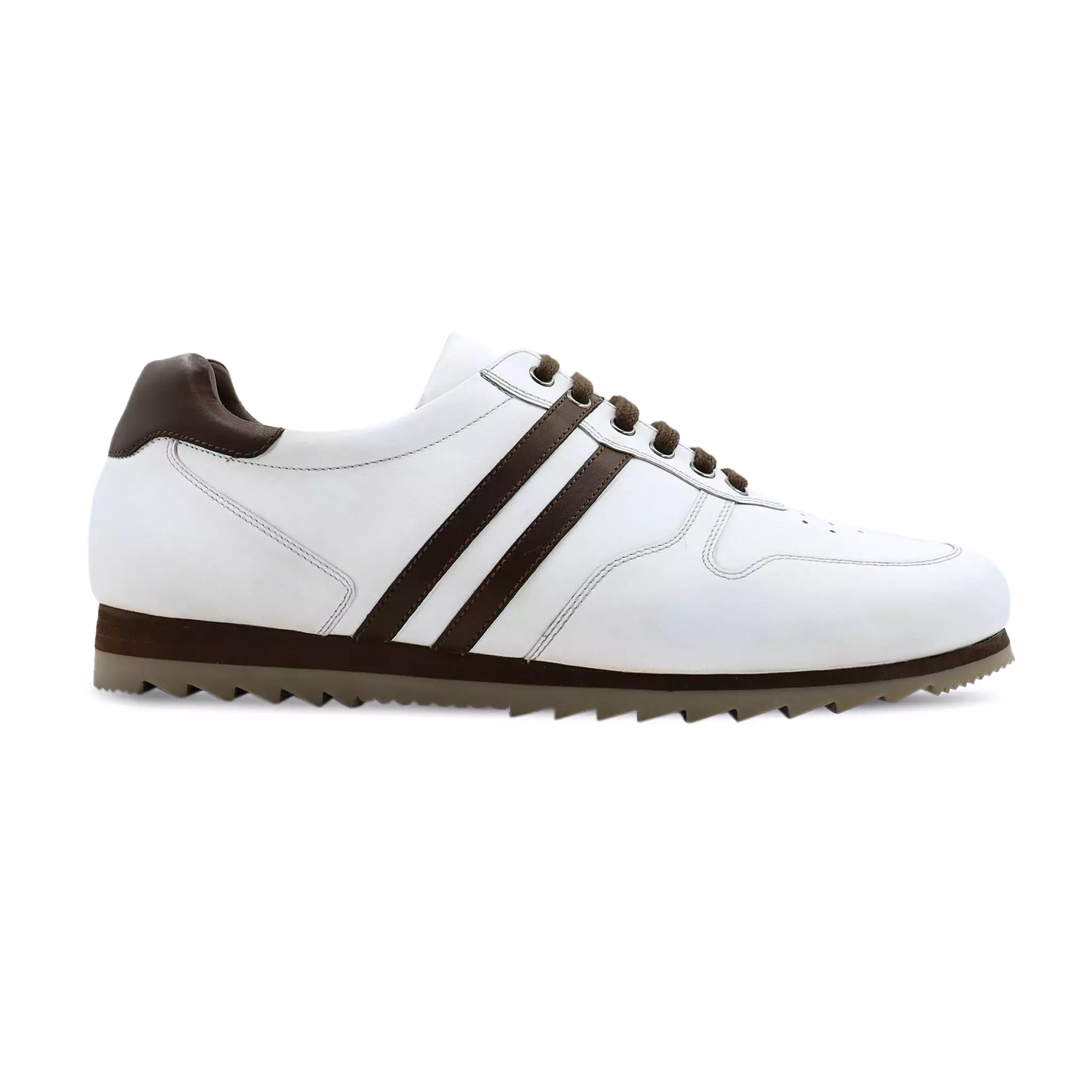 Perlan - Men's White Calf Leather Jogger