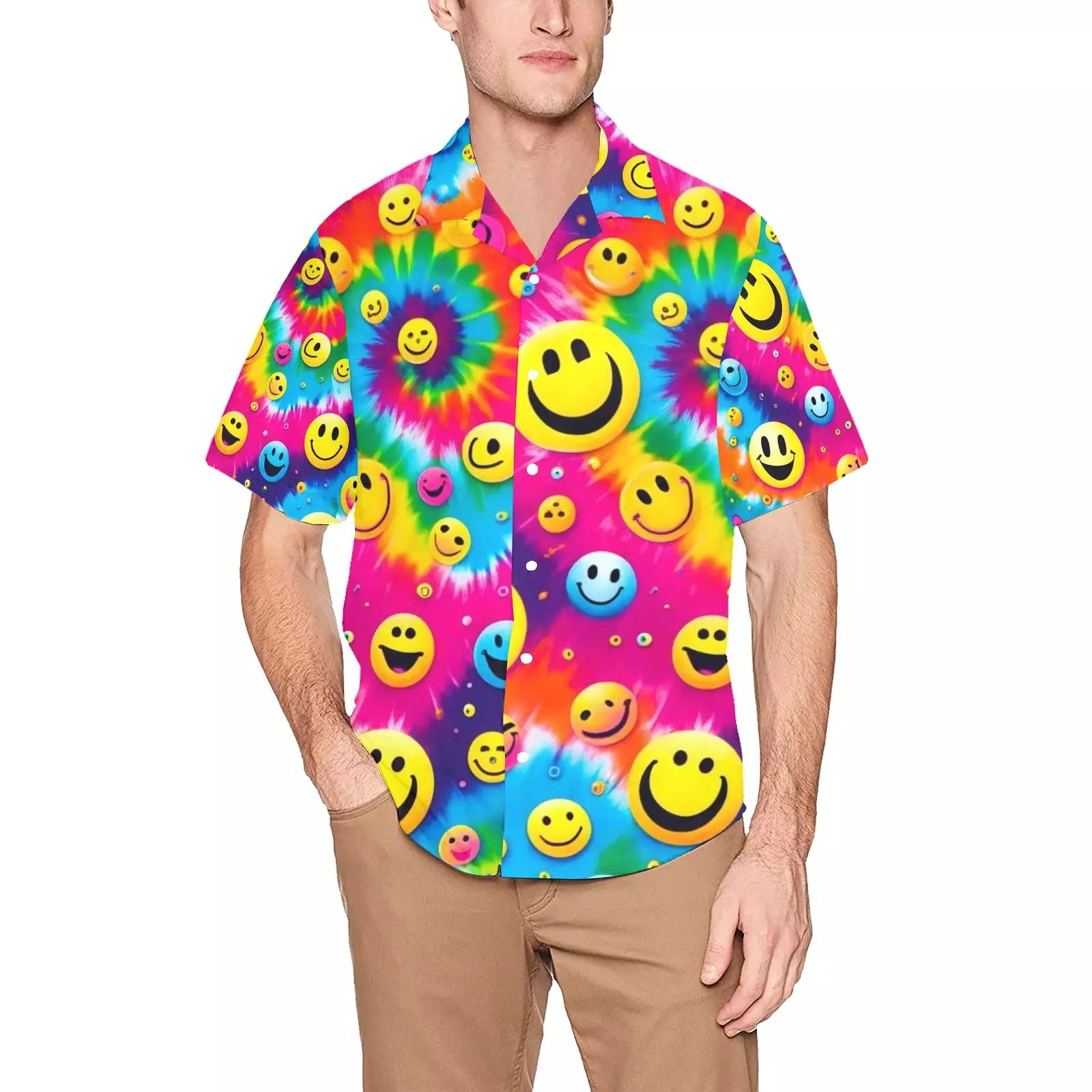 PLUR Smiles Men's Rave Hawaiian Shirt