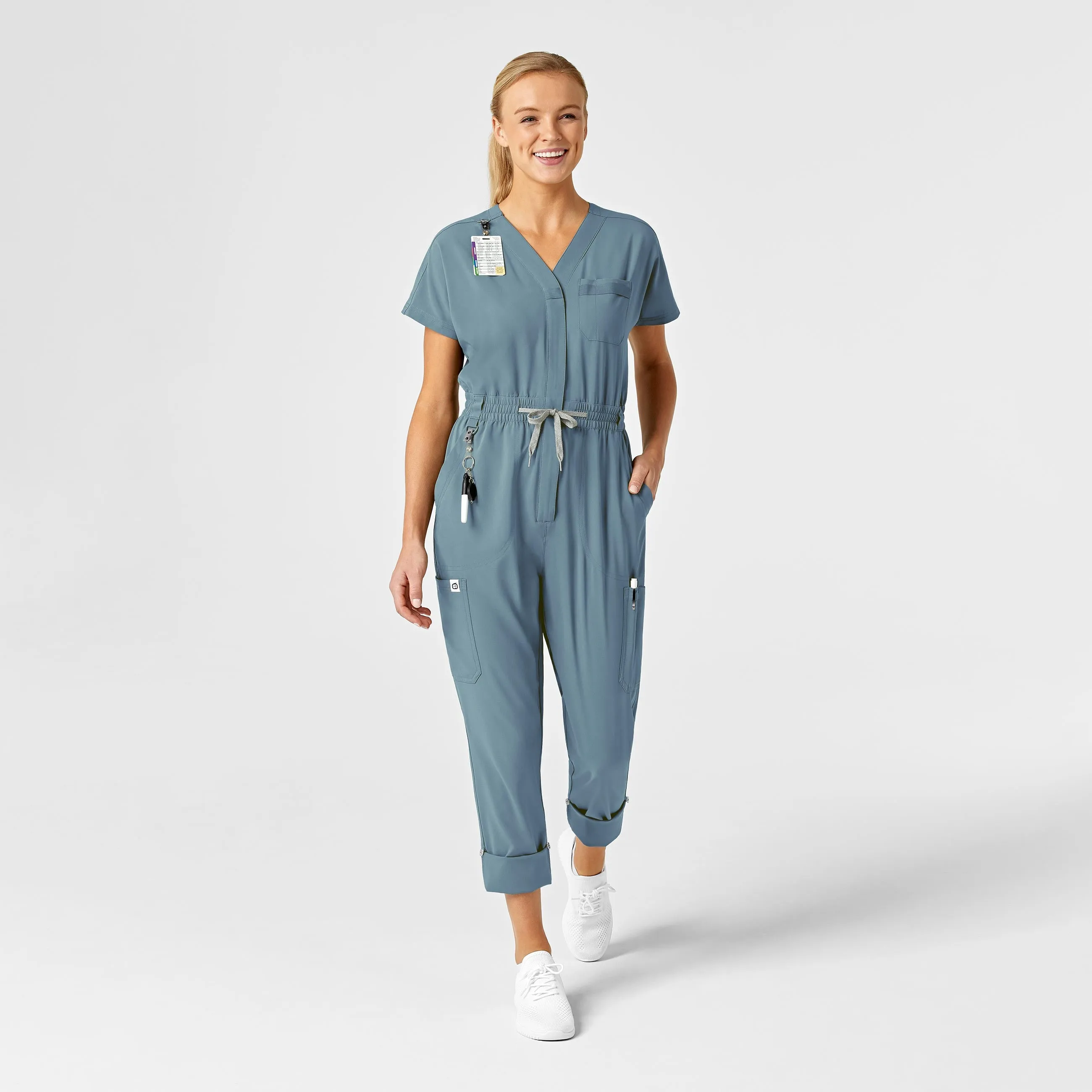 RENEW Women's Zip Front Jumpsuit - Elemental Blue