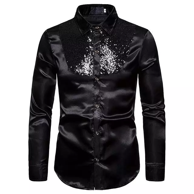 Reznor Sequins Silk Shirts For Men