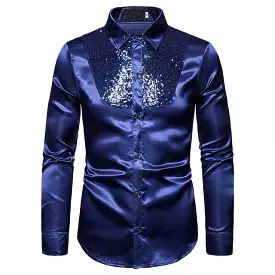 Reznor Sequins Silk Shirts For Men