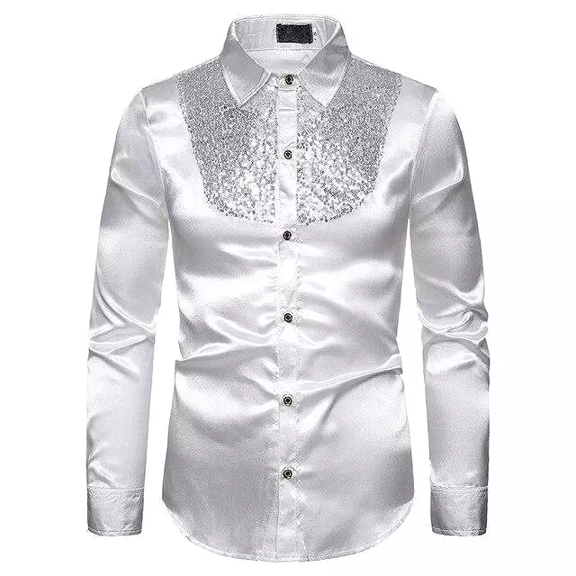 Reznor Sequins Silk Shirts For Men