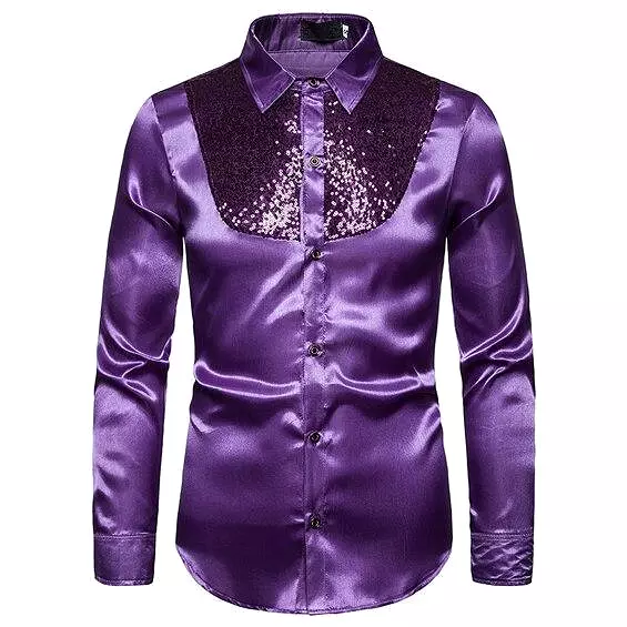 Reznor Sequins Silk Shirts For Men