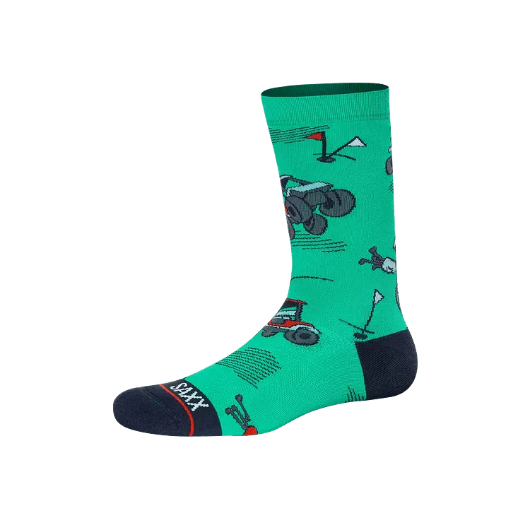 SAXX Men's Whole Package Crew Sock - Off Course Carts- Green