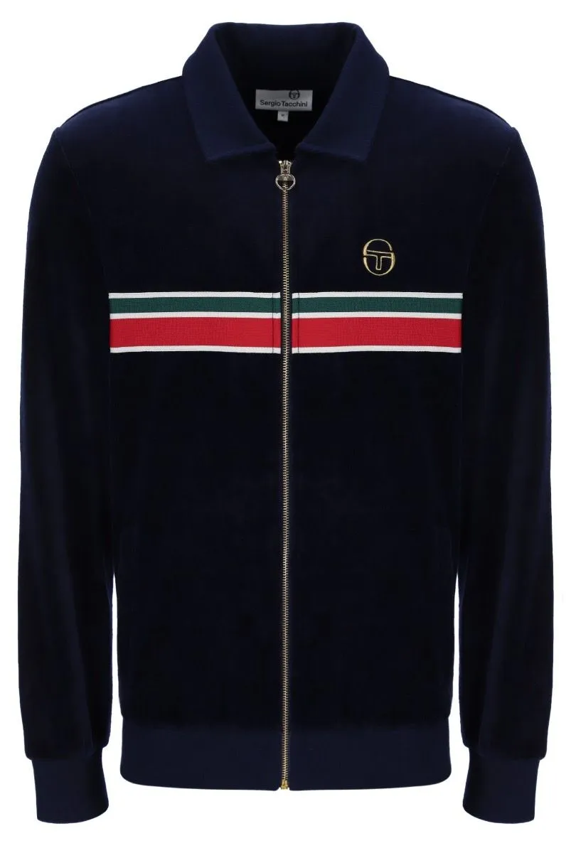 Sergio Tacchini Spencer Velour Track Jacket Maritime Blue