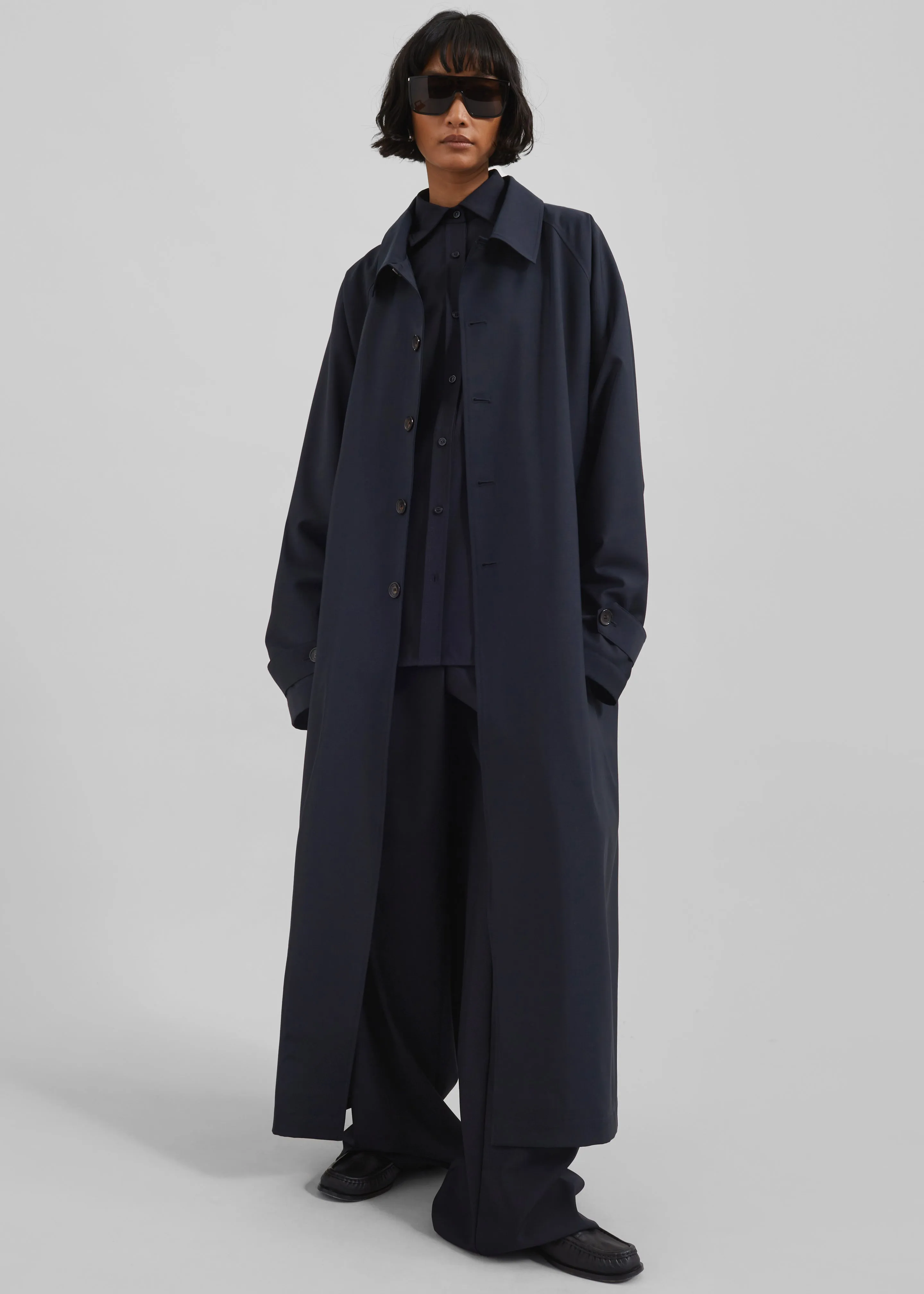 Shay Trench Coat - Dark Navy