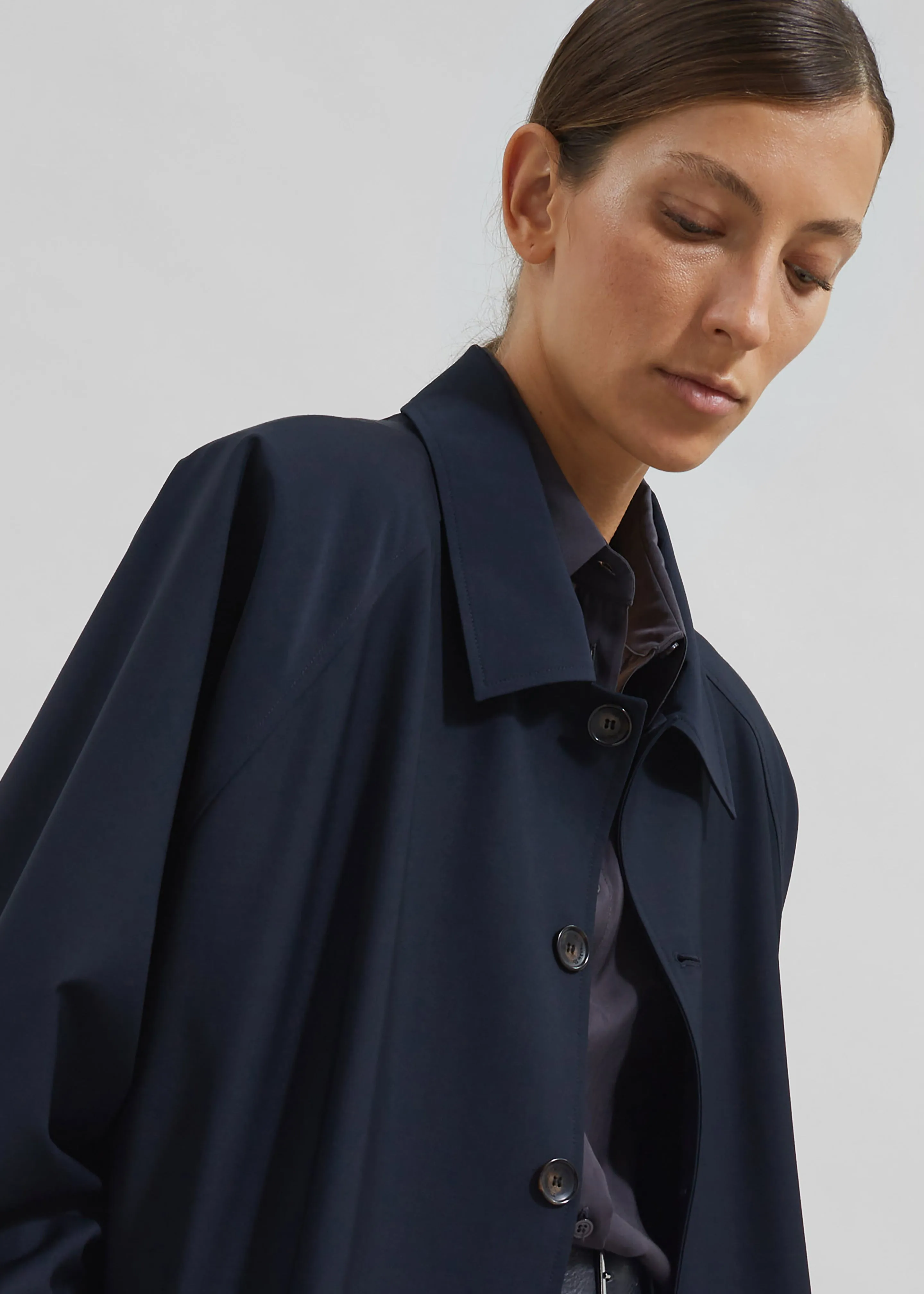 Shay Trench Coat - Dark Navy