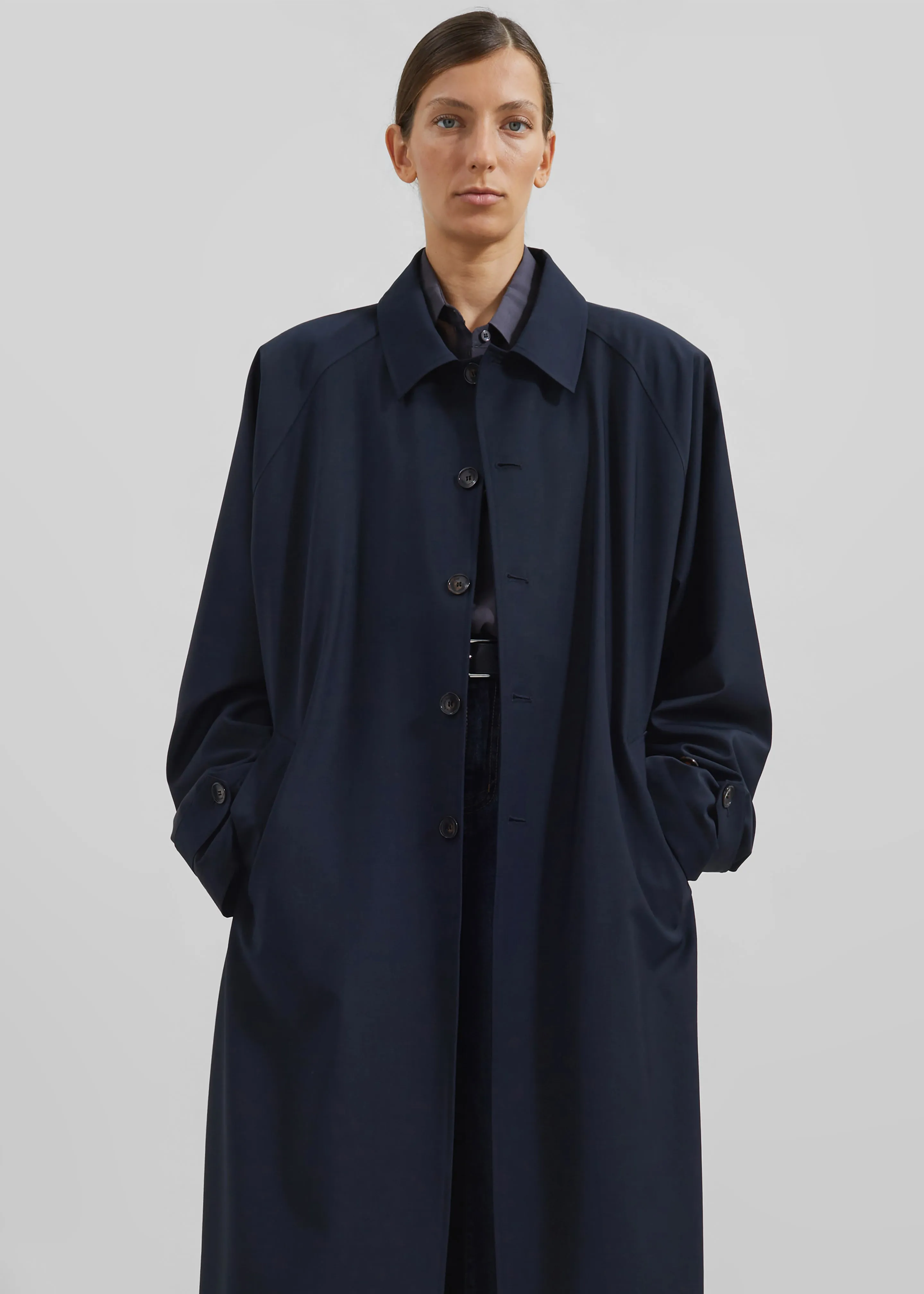 Shay Trench Coat - Dark Navy