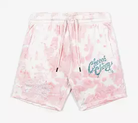 SP x Cheech and Chong's Up In Smoke Tie Dye Fleece Mens Shorts (Pink)