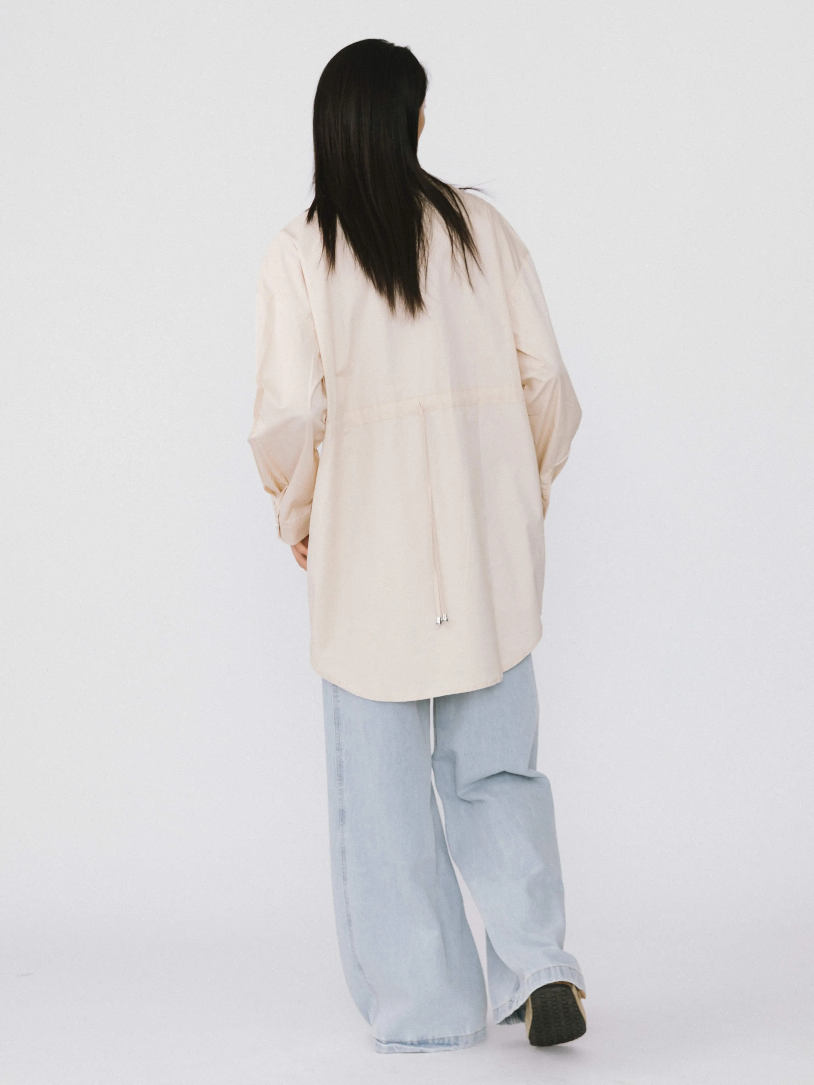 Stand-Up Collar Mid-Length Trench Coat