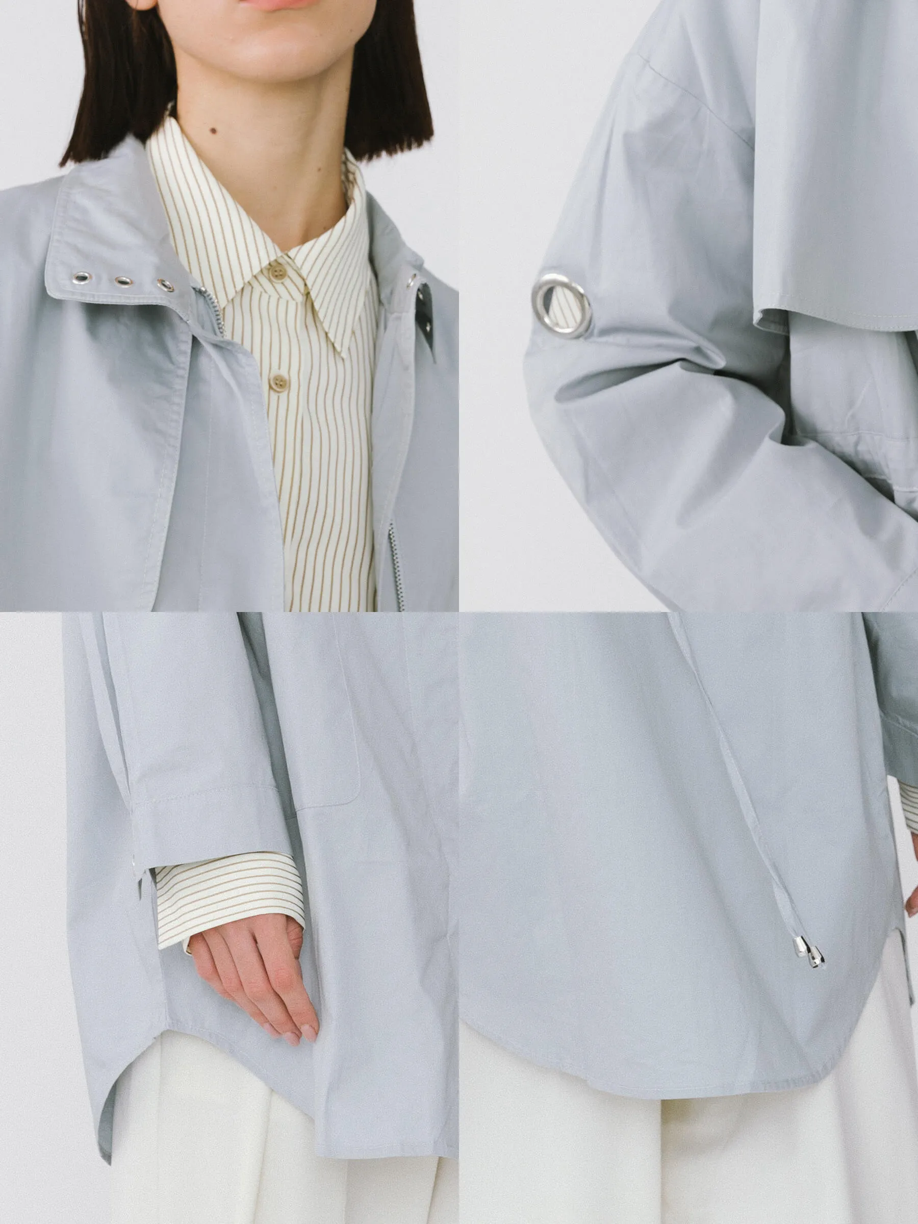 Stand-Up Collar Mid-Length Trench Coat