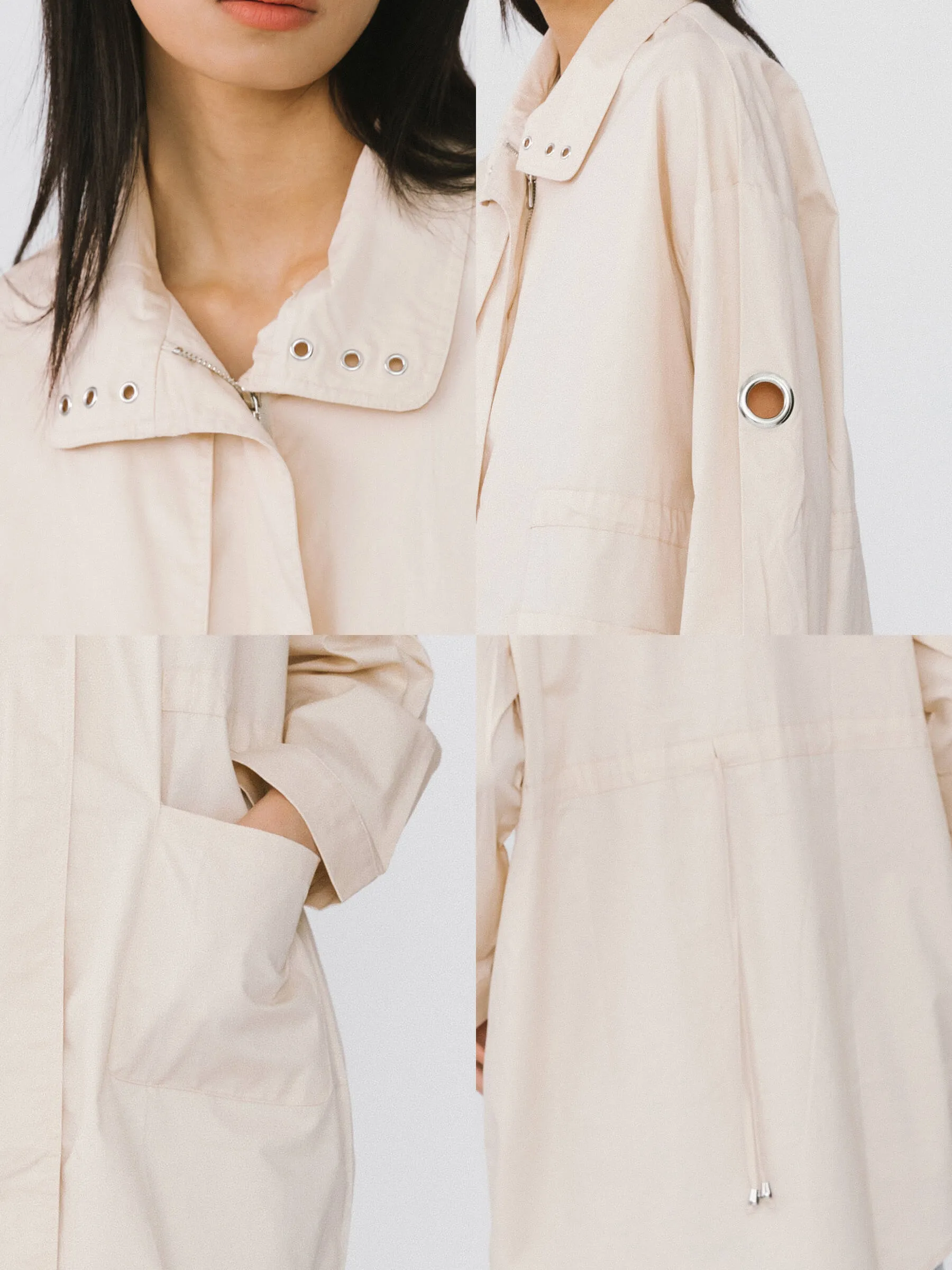 Stand-Up Collar Mid-Length Trench Coat