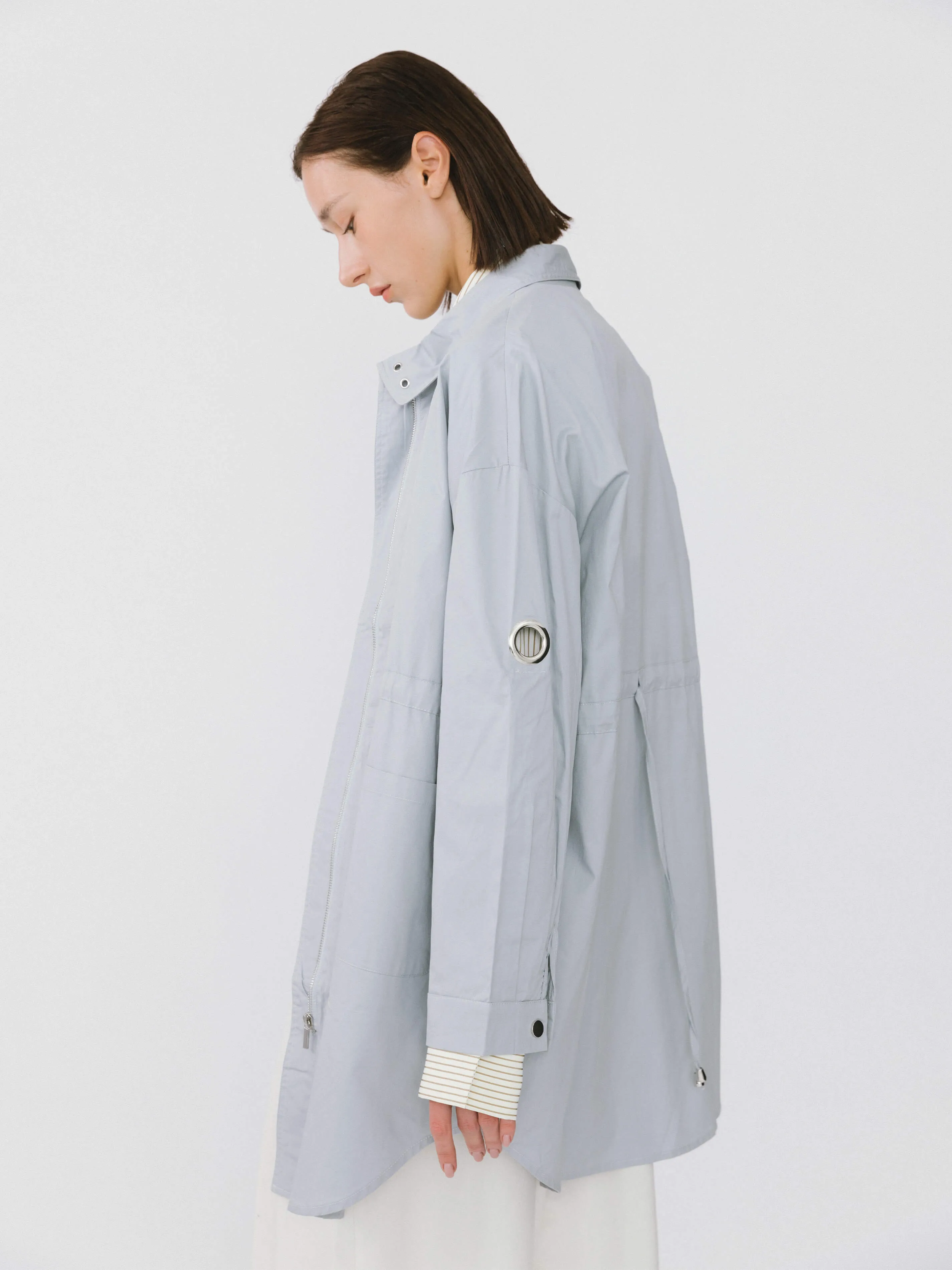 Stand-Up Collar Mid-Length Trench Coat