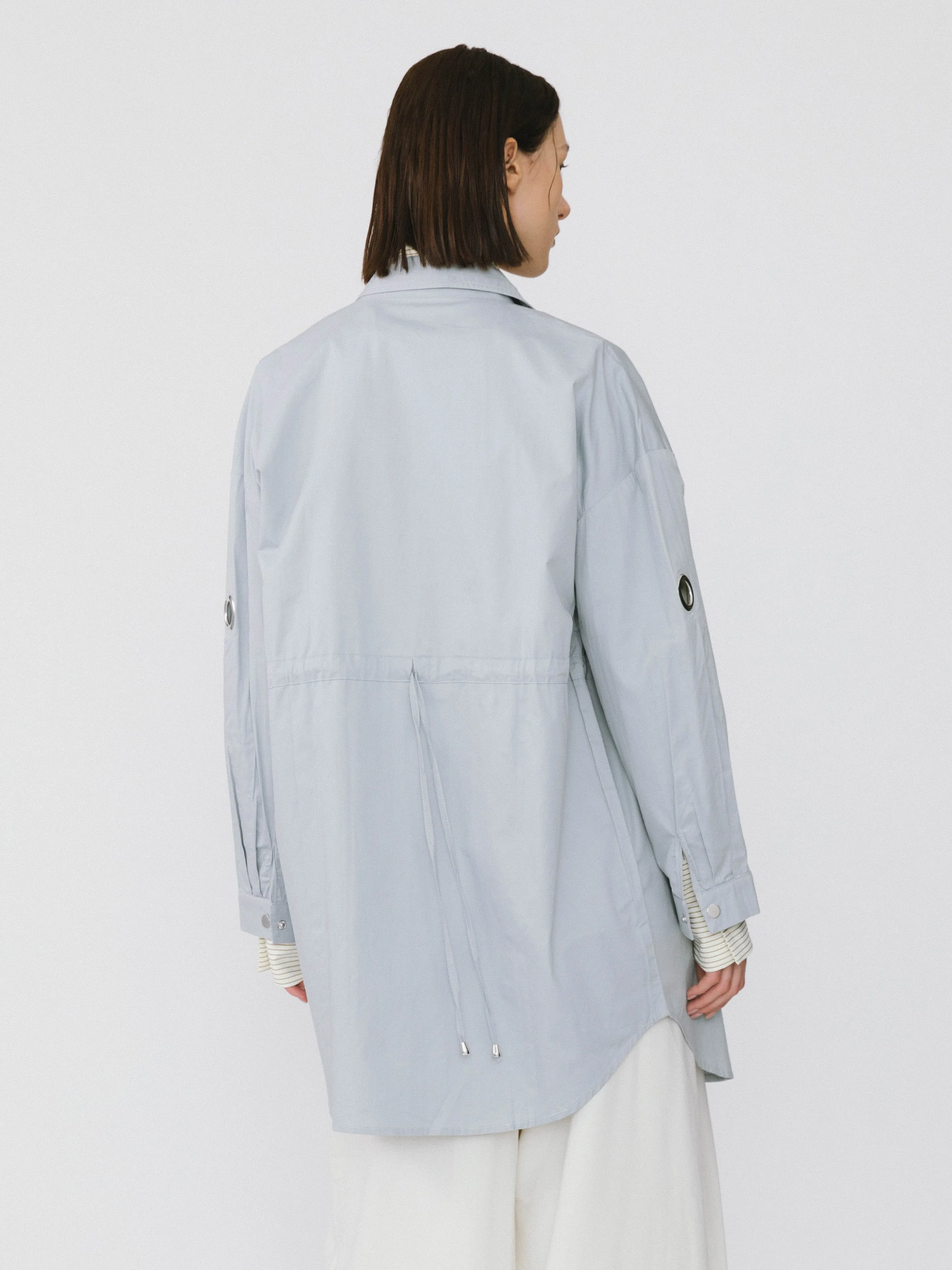 Stand-Up Collar Mid-Length Trench Coat