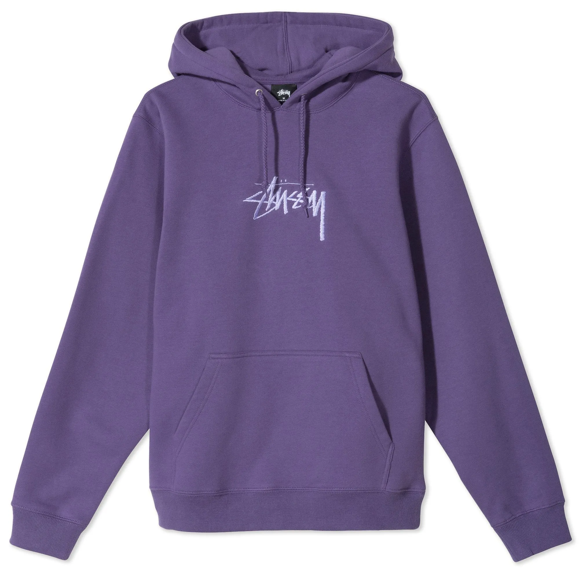 Stussy Stock Logo Applique Hoodie Purple