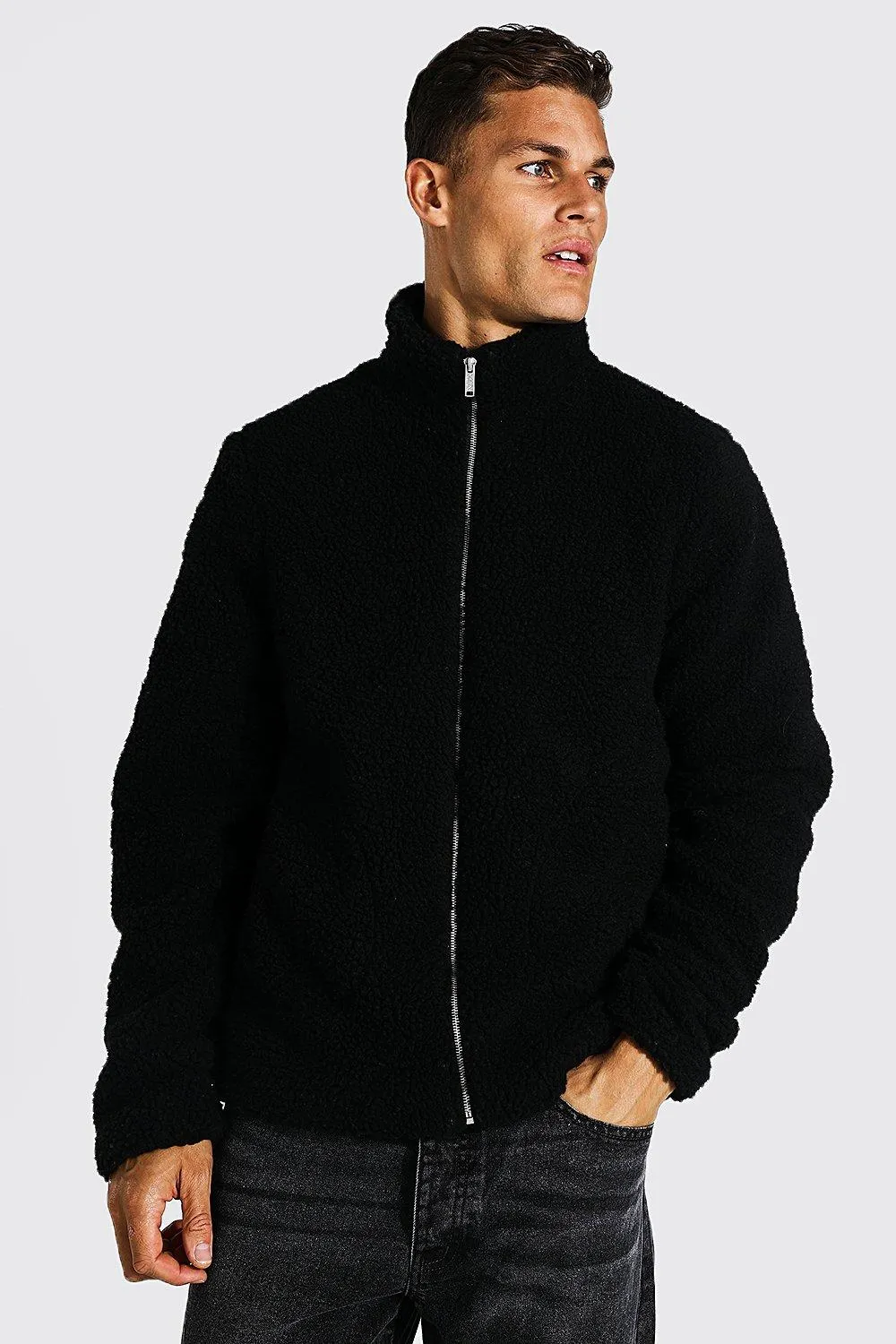 Tall Borg Funnel Neck Jacket