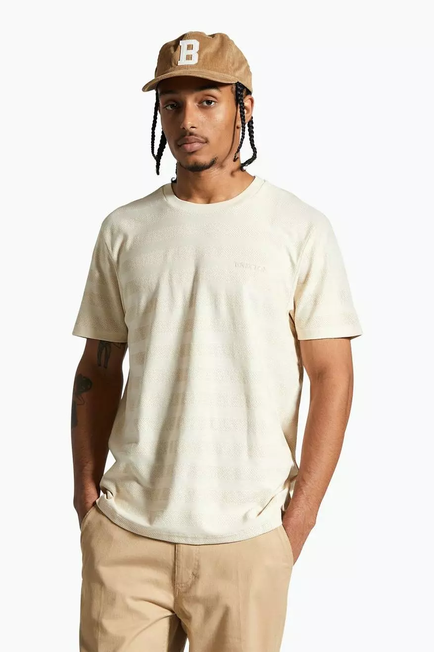 The City Jacquard Stripe S/S Tee - Whitecap