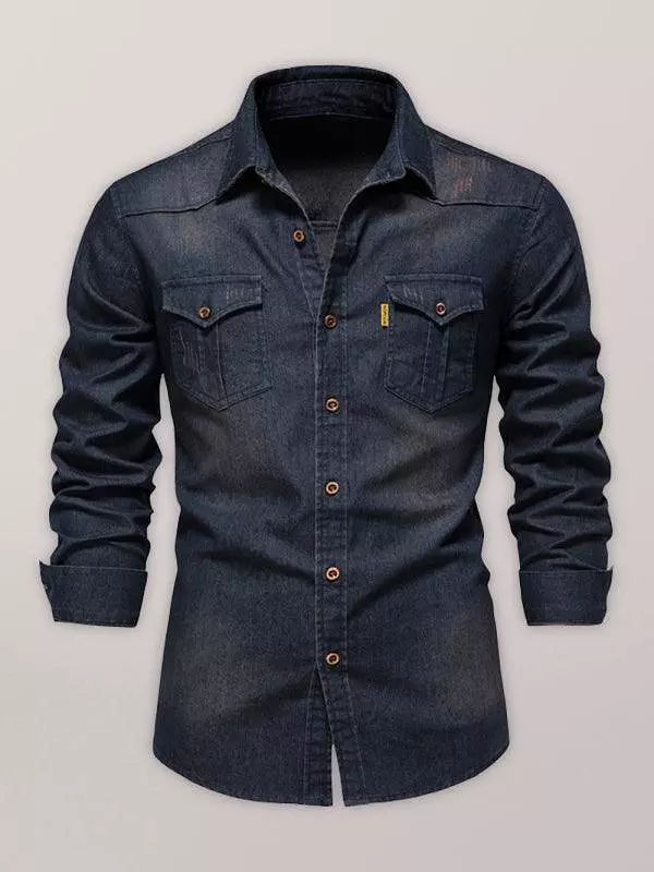 Two-Pocket Denim Men Shirt