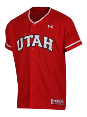 Utah Utes Under Armour Red Loose HeatGear Replica Baseball Jersey