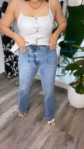 Vibrant H Waist Straight Jean